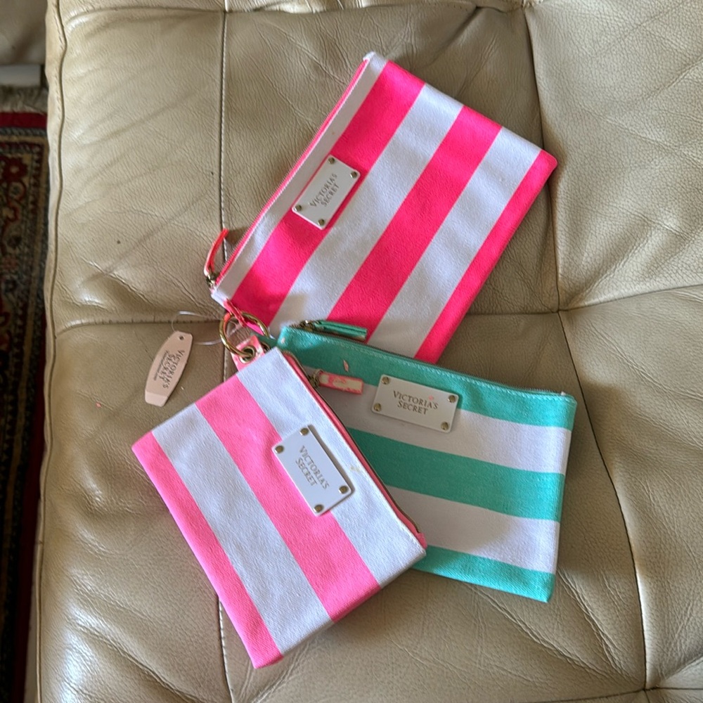 Victoria’s Secret (3) stripe makeup bags